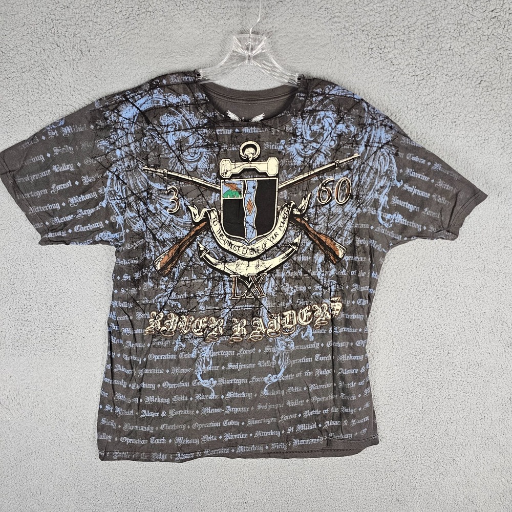 Apprime Courage Above All T-Shirt Mens XL Black Cross Birds Grunge Emo Mall Goth